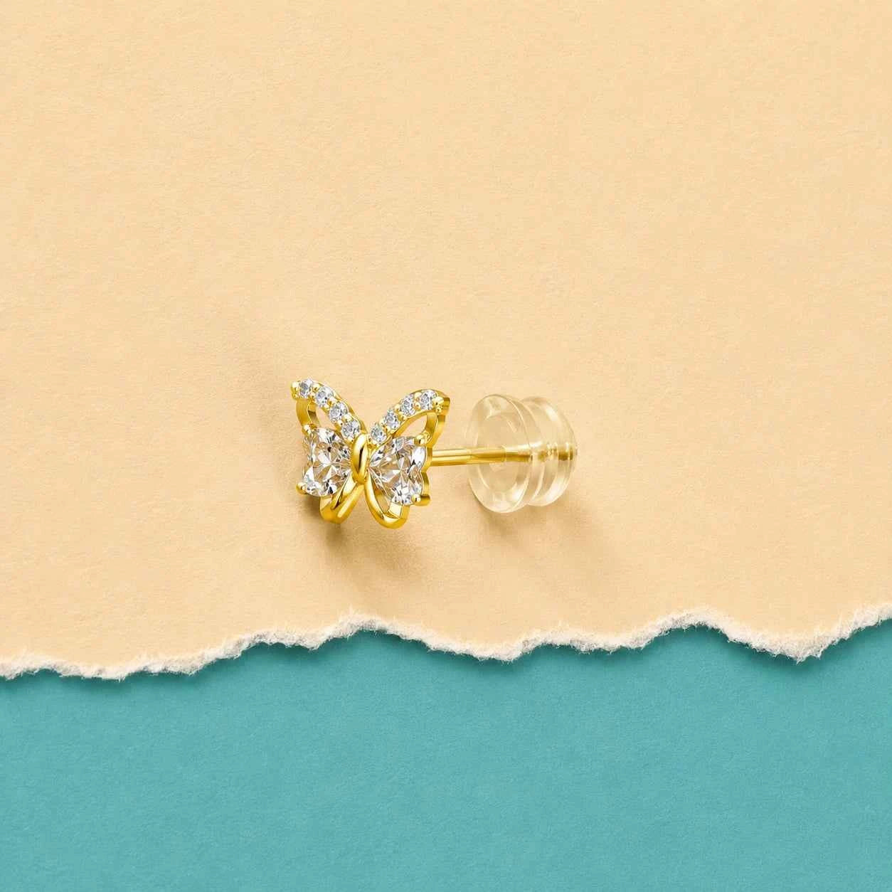 Golden Butterfly Studs