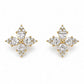 Golden Cross Blossom Stud Earrings