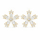 Golden Crystal Blossom Stud Earrings
