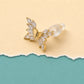 Golden Flutter Butterfly Stud Earrings