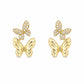 Golden Flutter Duo Butterfly Stud Earrings