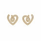 Golden Heart Loop Crystal Stud Earrings