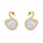 Golden Swan Sparkle Stud Earrings