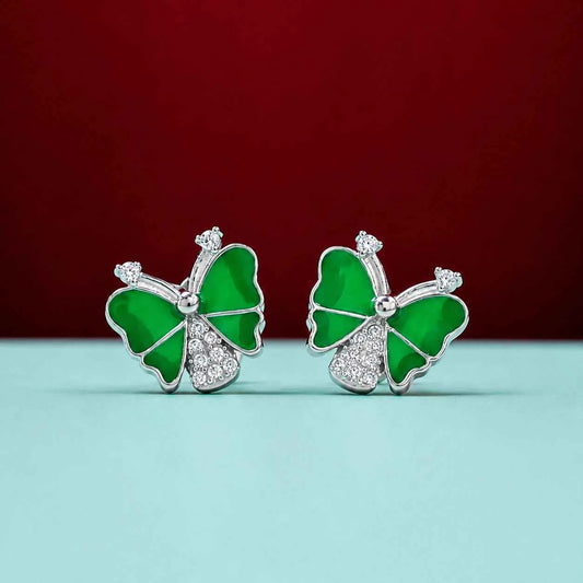 Green Butterfly Stud Earrings