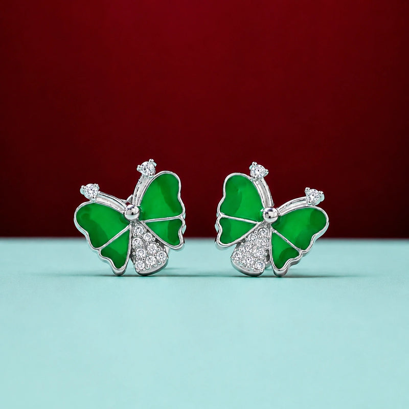 Green Butterfly Stud Earrings