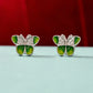 Green Crystal Butterfly Earrings