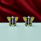 Green & Purple Butterfly Stud