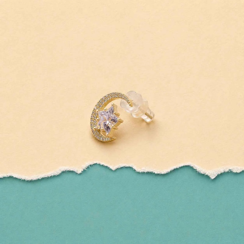 Moon Star Stud Earrings