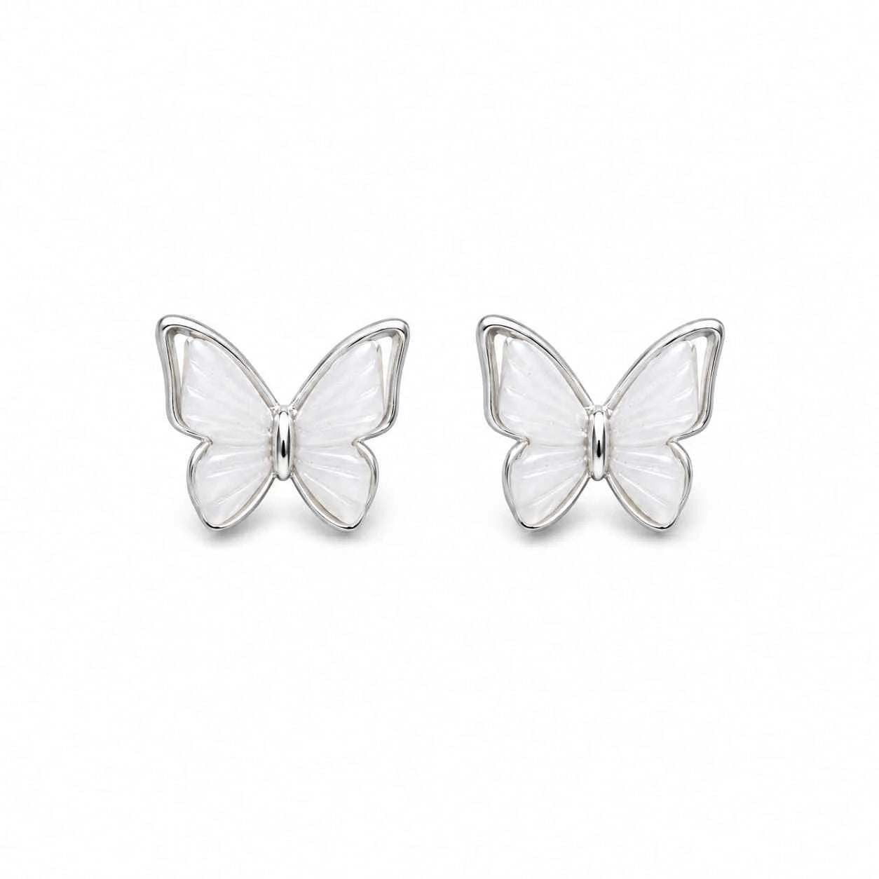 Moonlit Butterfly Stud Earrings