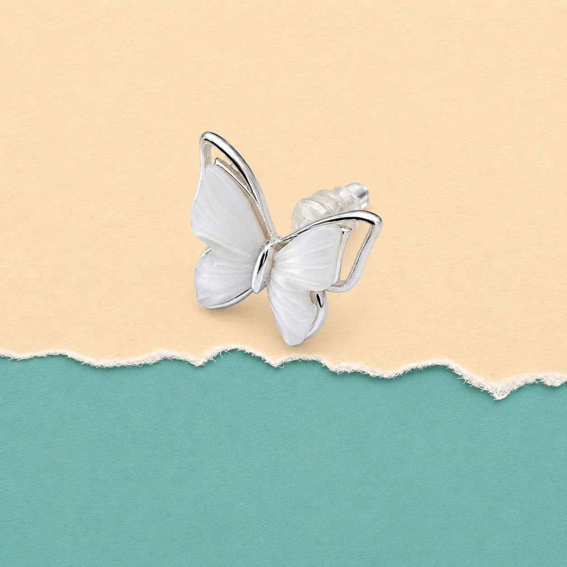 Moonlit Butterfly Stud Earrings