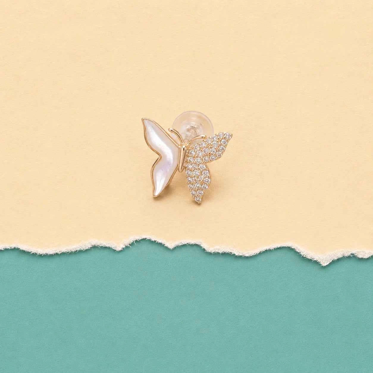 Mother of Pearl Butterfly Stud Earrings