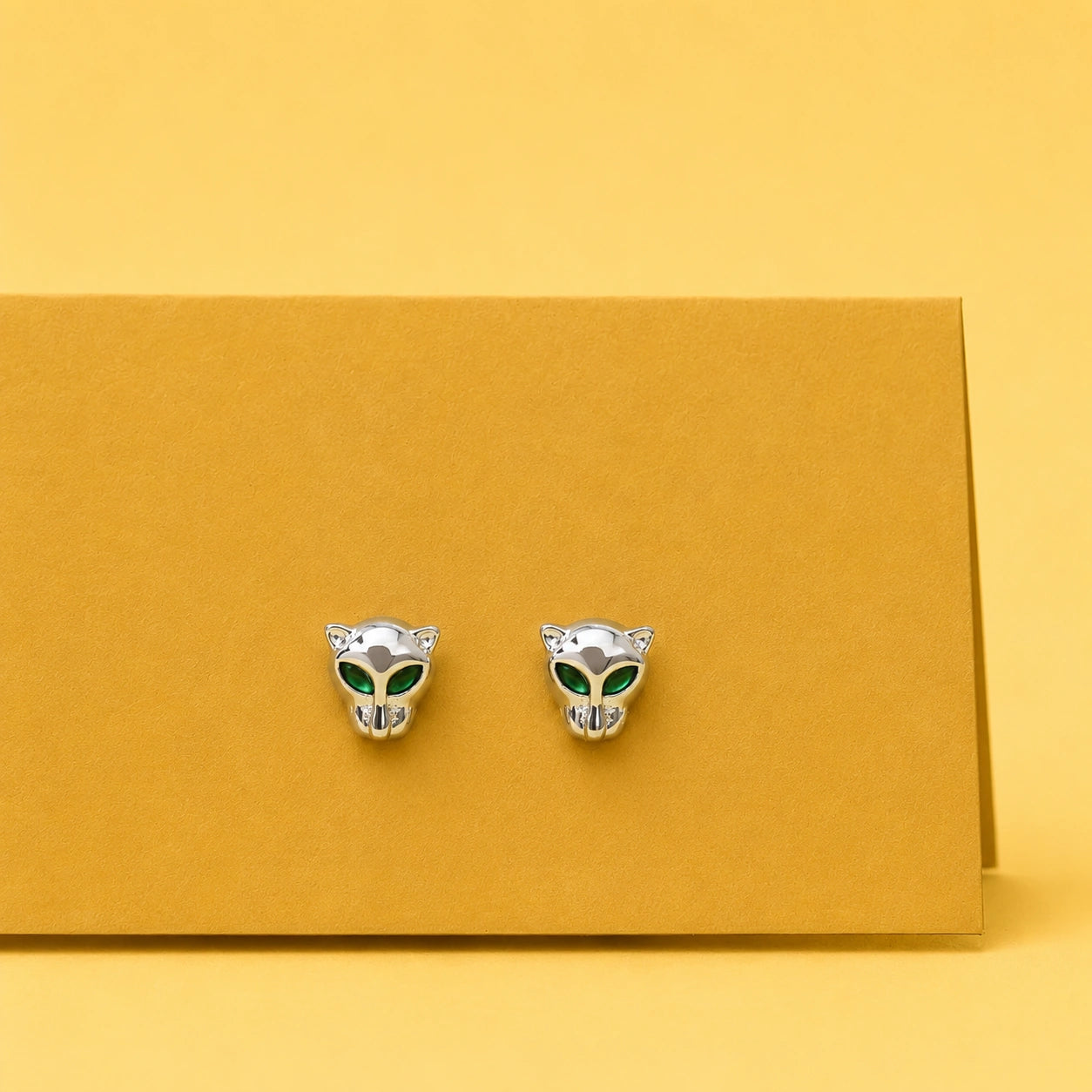 Panther Face Stud Earrings