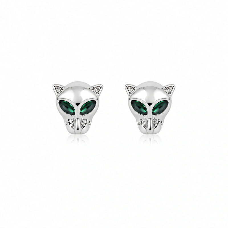 Panther Face Stud Earrings