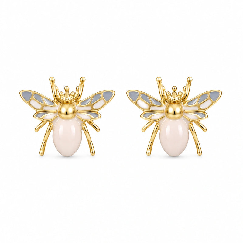 Pastel Enamel Bee Stud Earrings
