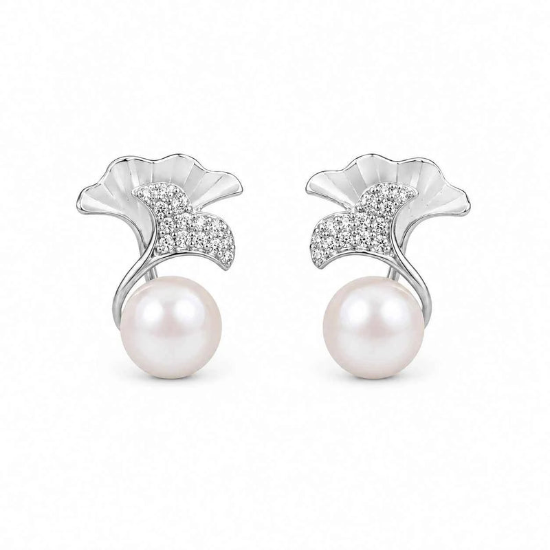 Pearl Blossom Stud Earrings