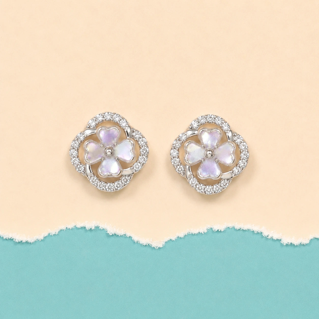 Mother of Pearl Flower Stud