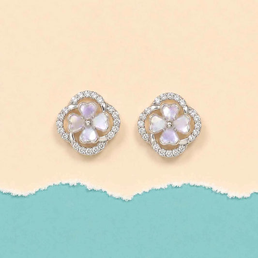 Mother of Pearl Flower Stud