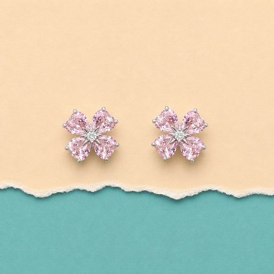 Pink Bloom Stud Earrings