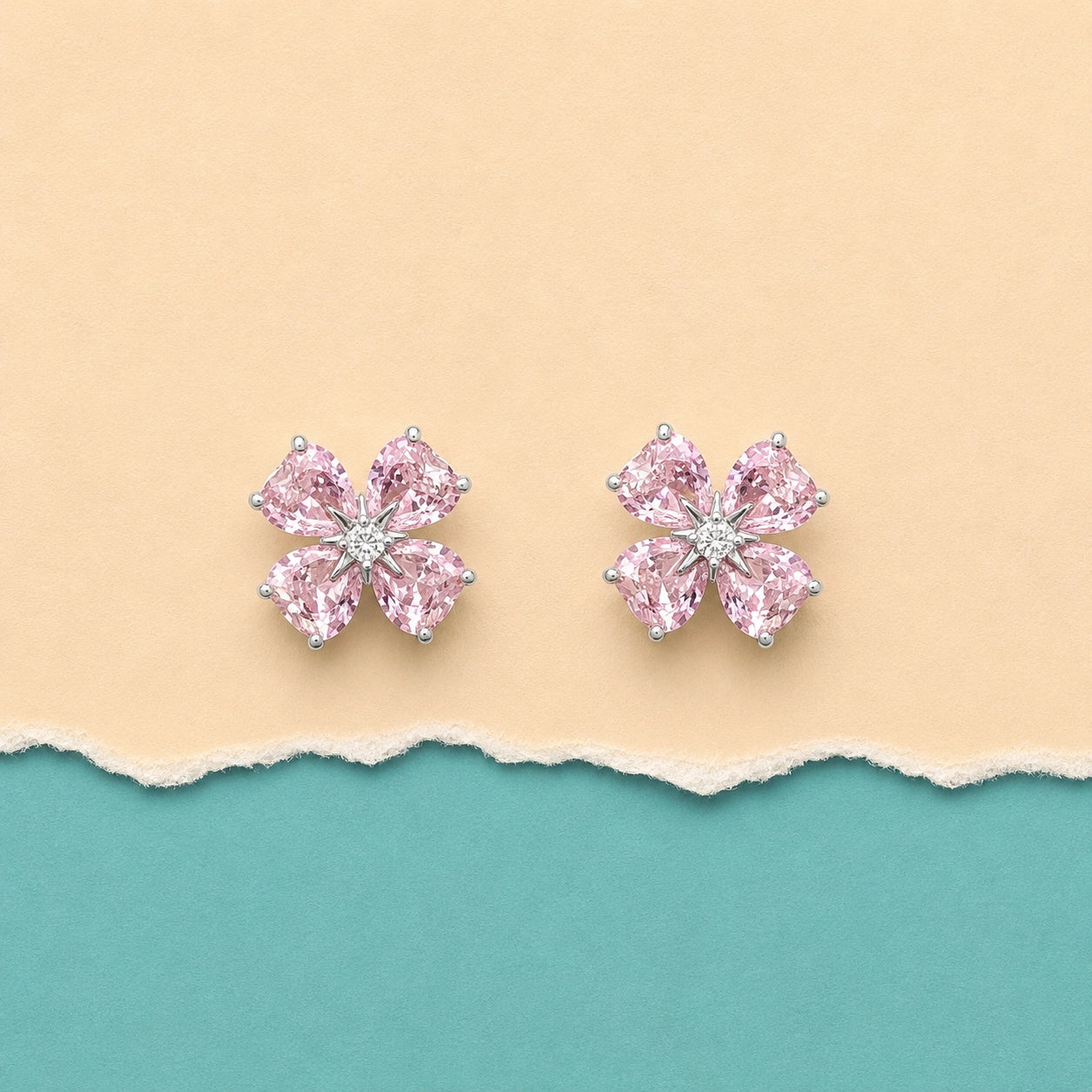 Pink Bloom Stud Earrings