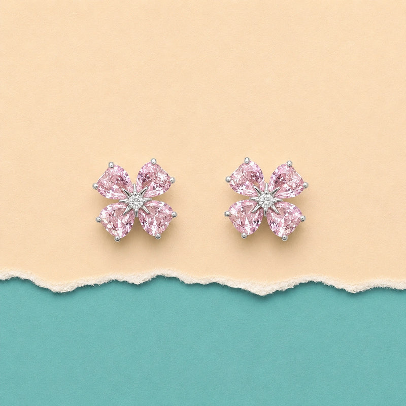 Pink Bloom Stud Earrings