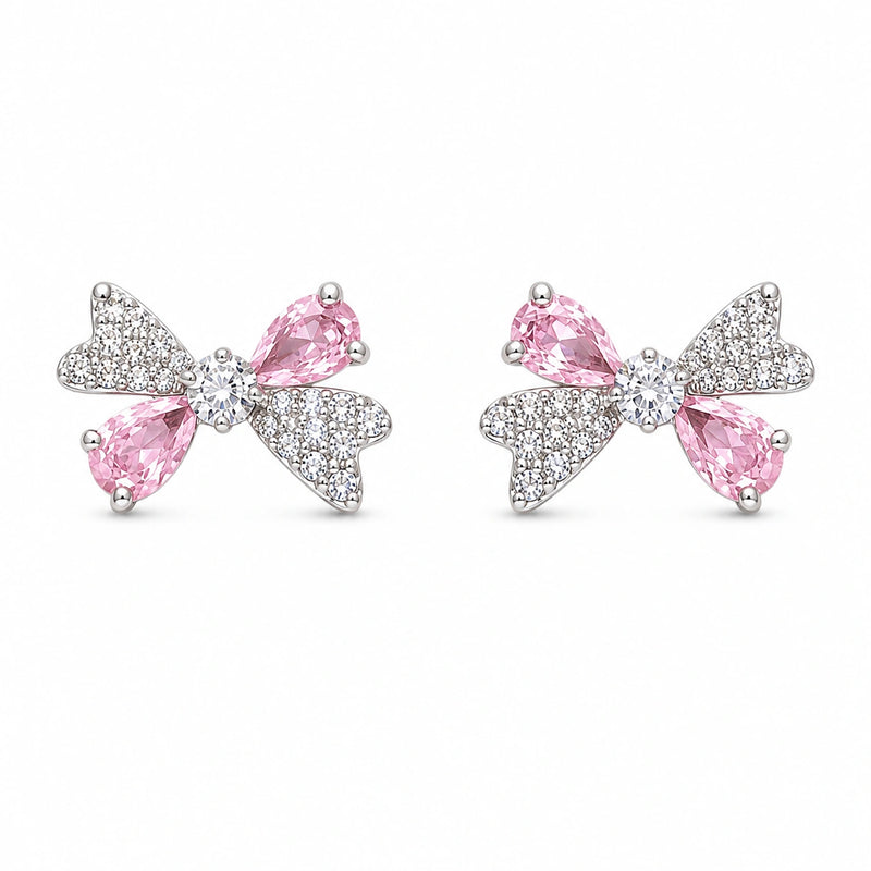 Pink Ribbon Spark Stud Earrings