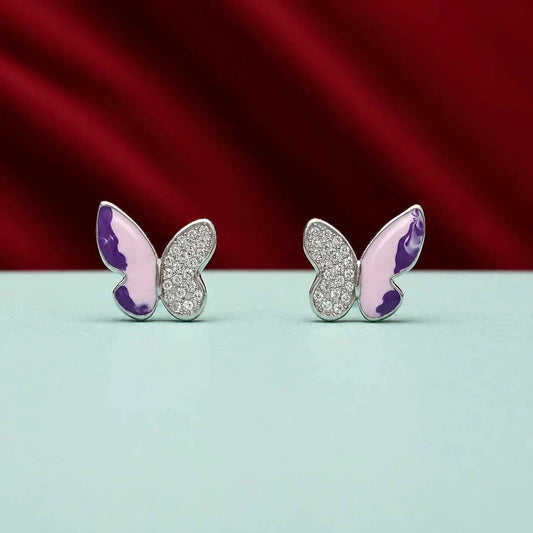 Purple Butterfly Stud Earrings