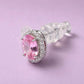 Rosabelle Pink Halo Stud Earrings