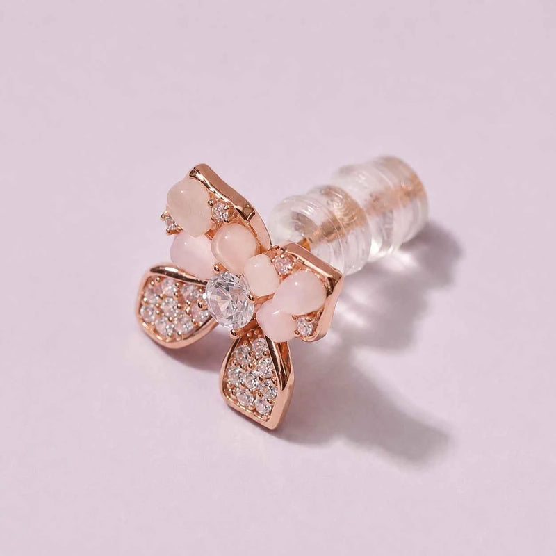 Rose Blossom Bow Stud Earrings