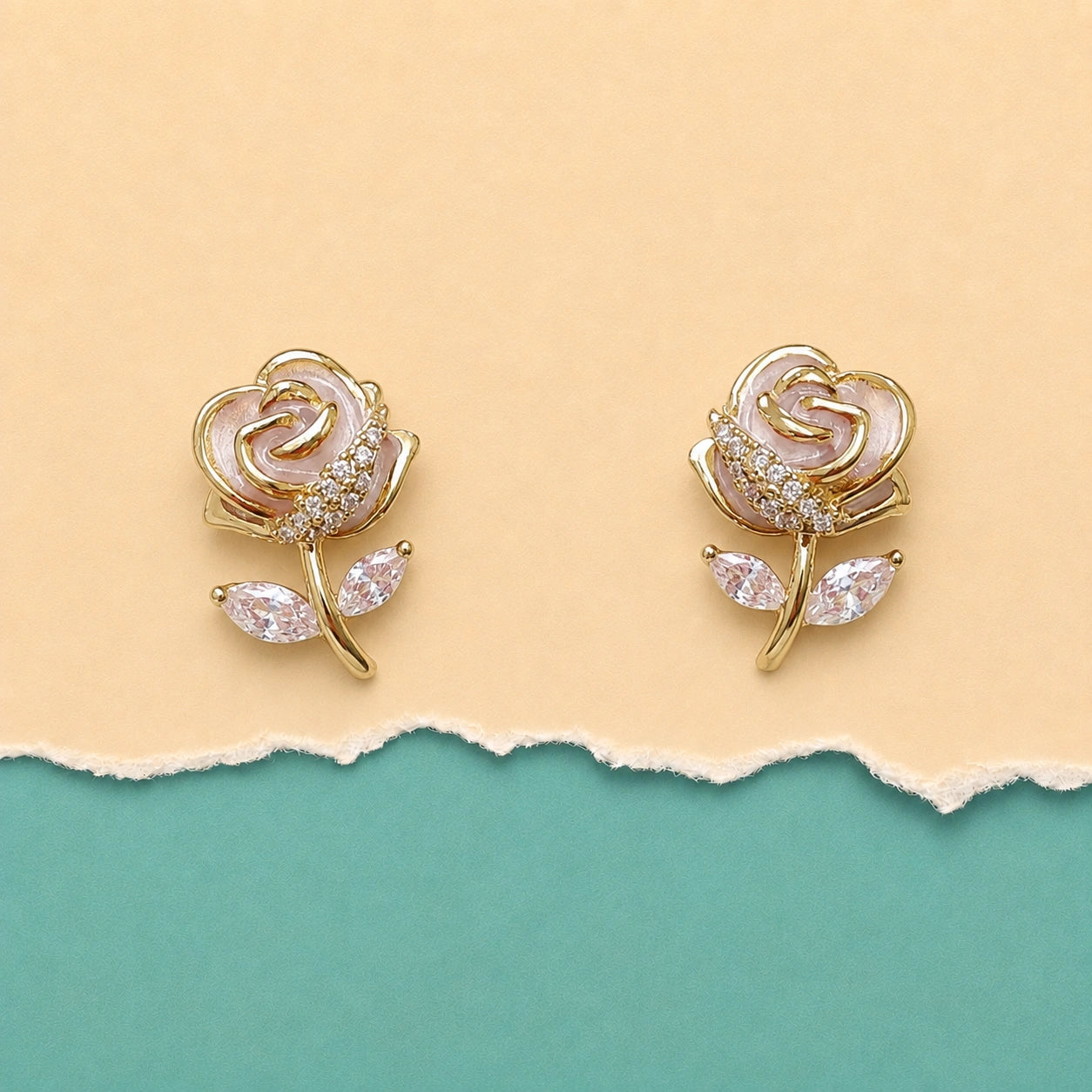 Rose Blossom Stud Earrings
