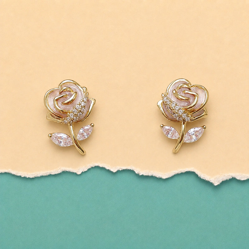 Rose Blossom Stud Earrings