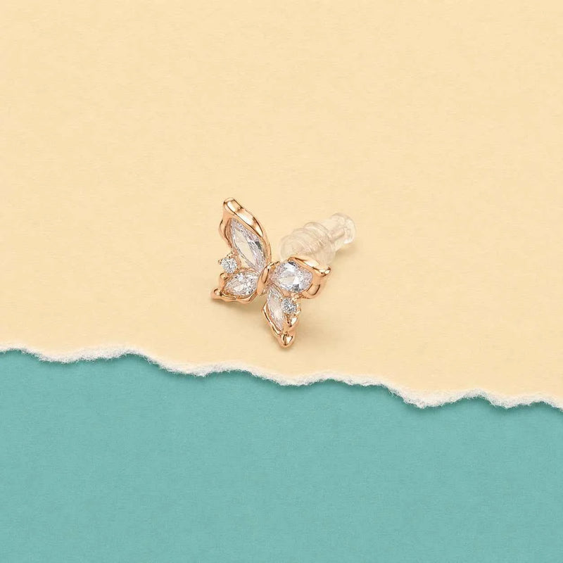 Rose Gold Butterfly Stud Earrings