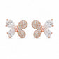 Rose Gold Crystal Butterfly Studs