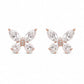Rose Gold Crystal Butterfly Studs