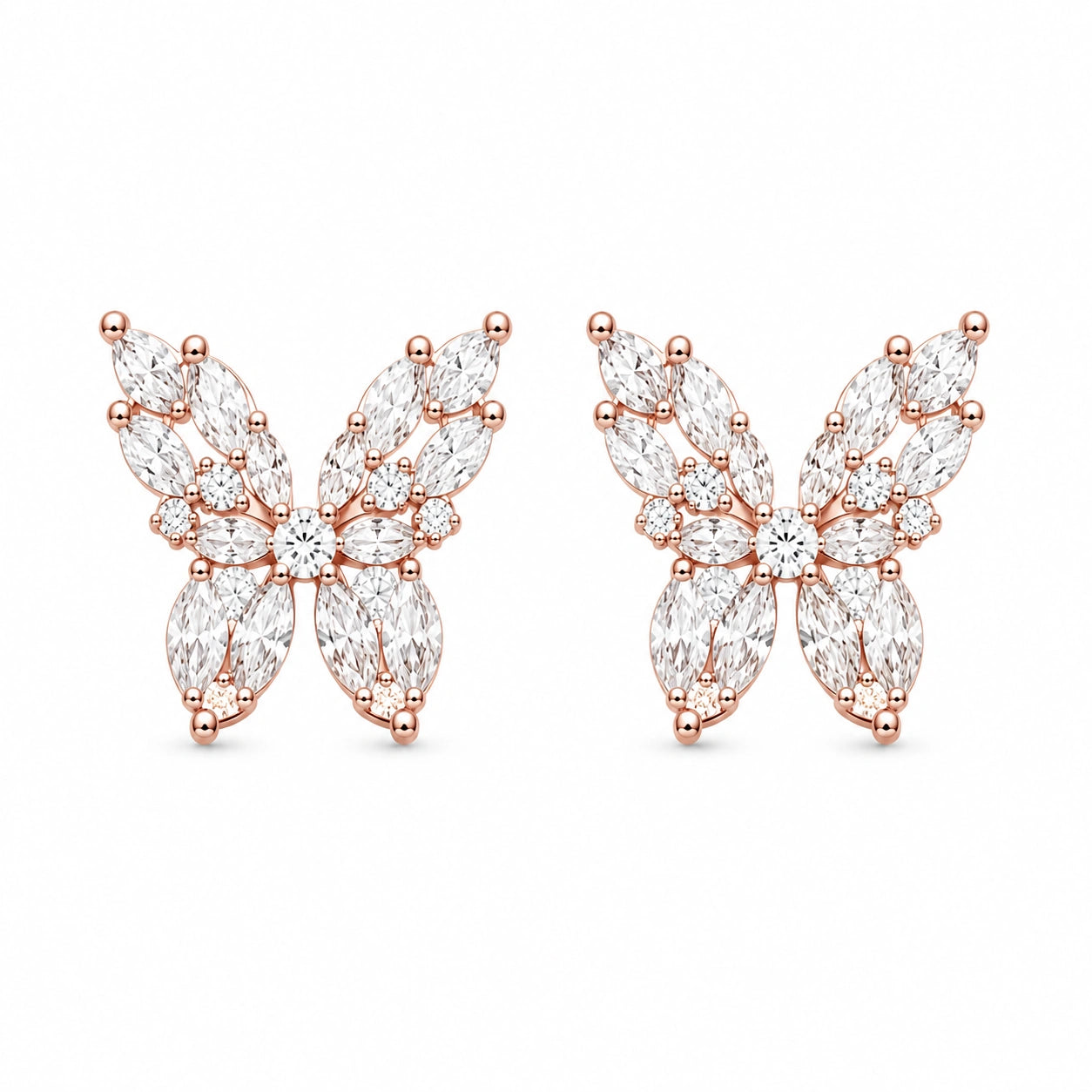 Rose Gold Flutter Studs