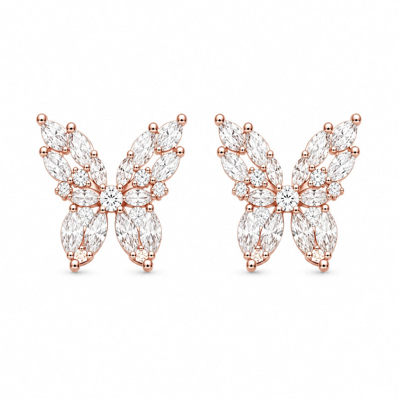 Rose Gold Flutter Studs