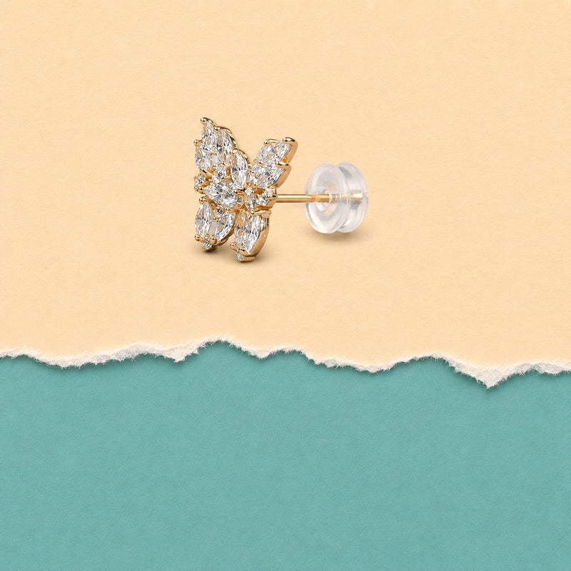 Rose Gold Flutter Studs