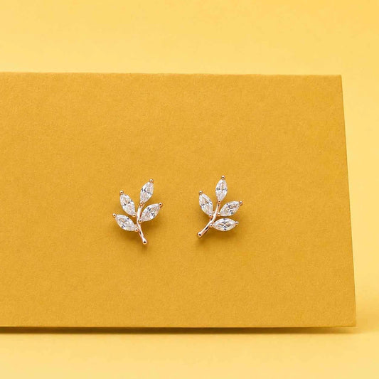 Rose Gold Leaf Spark Studs
