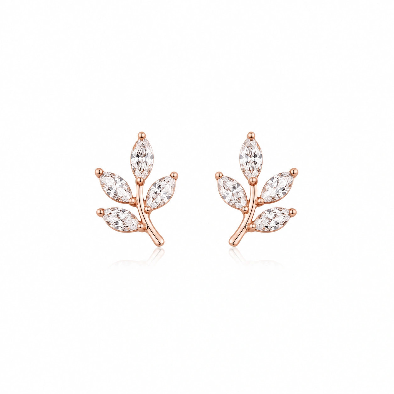Rose Gold Leaf Spark Studs