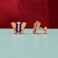 Rose Gold Purple & Orange Butterfly Stud