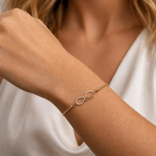 Rosegold Infinity Mesh Bracelet - 925 Silver Jewelery
