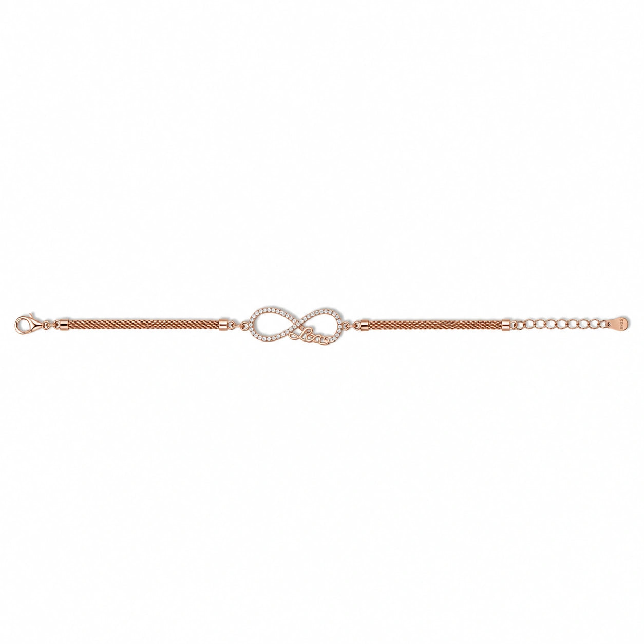 Rosegold Infinity Mesh Bracelet