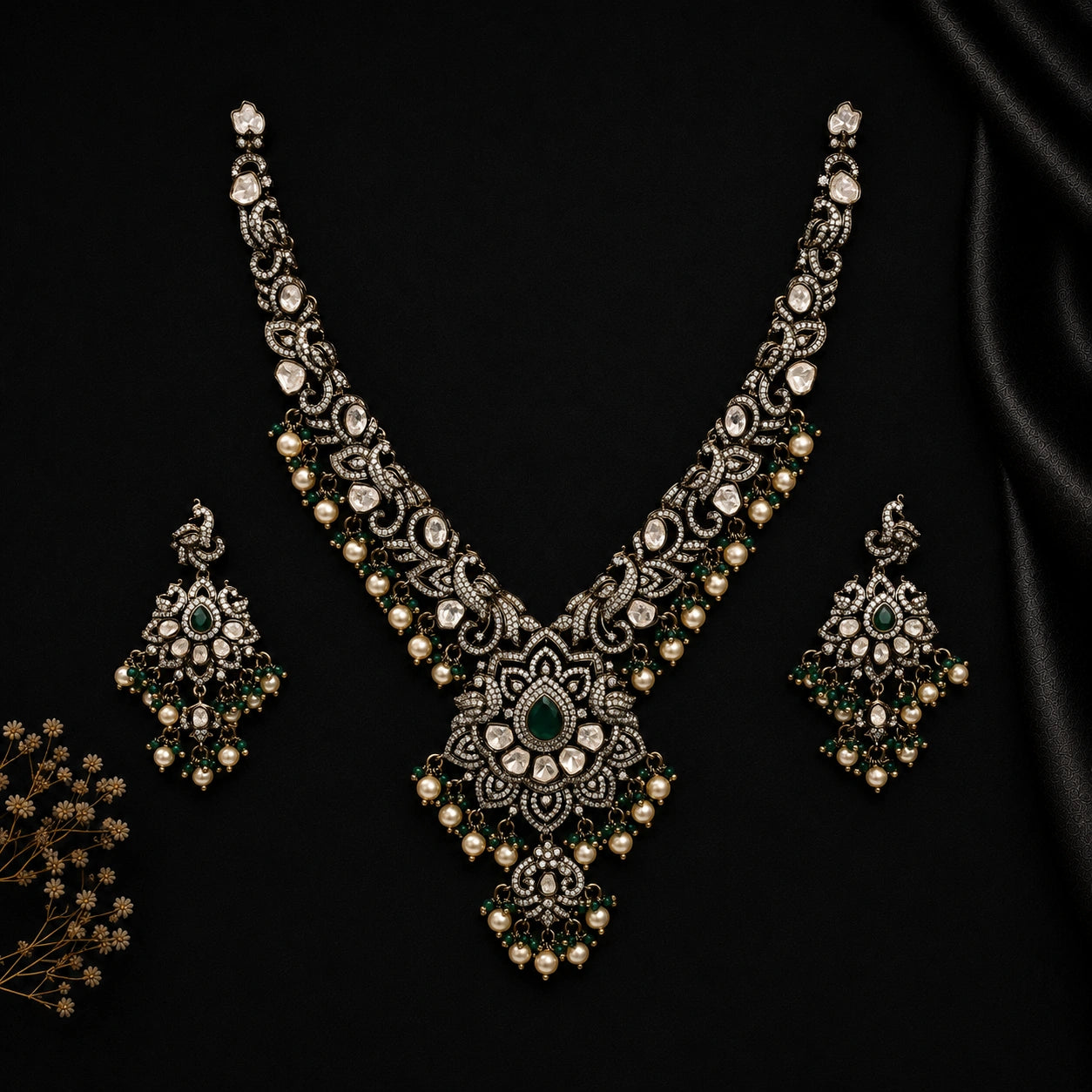 Royal Emerald Victorian Bridal Set
