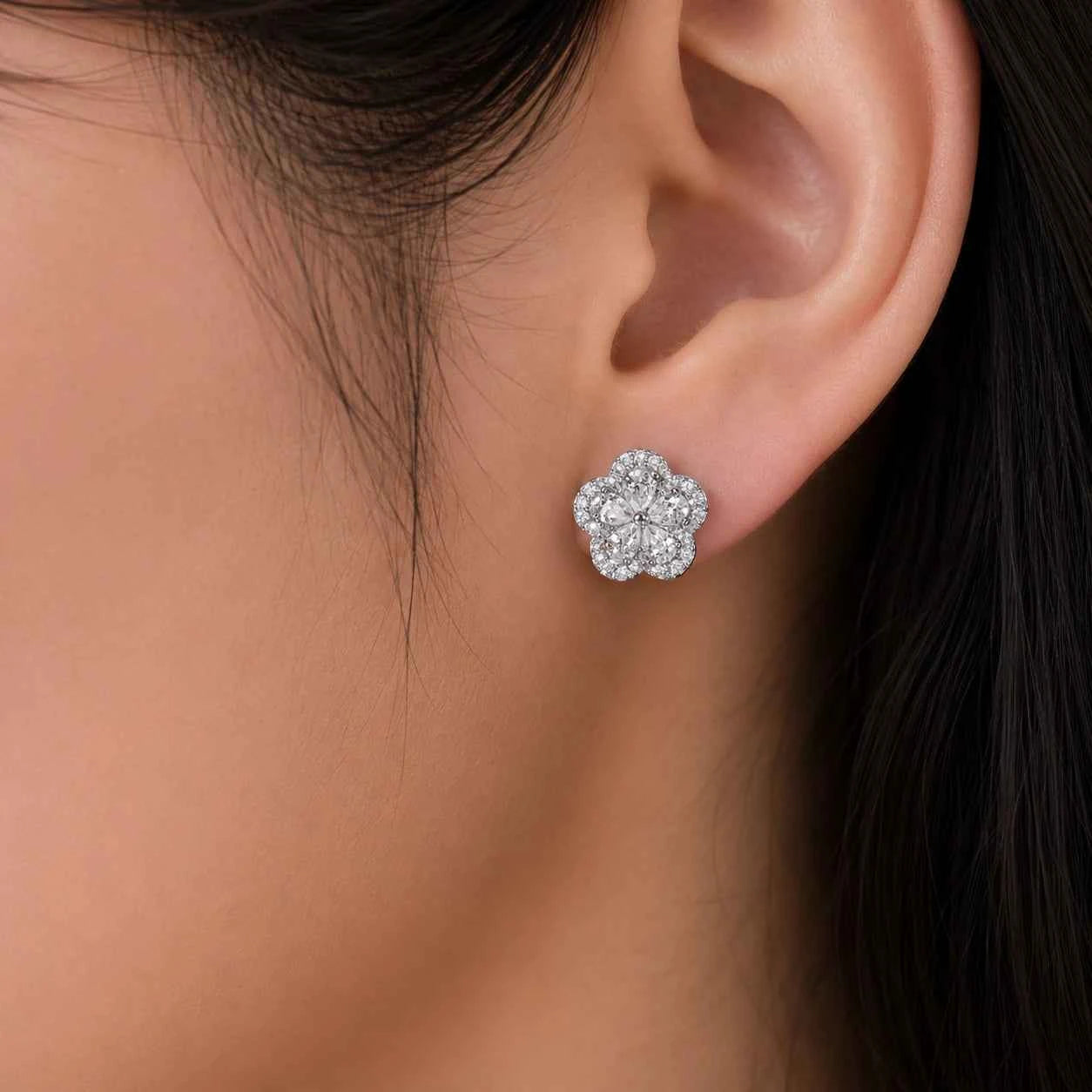 Blooming Petal Floral Stud Earrings