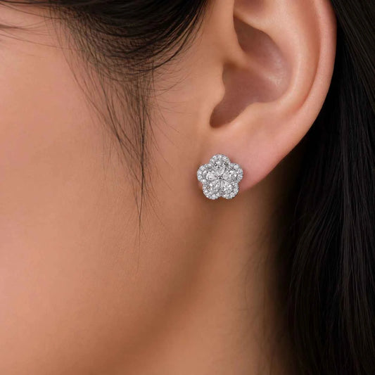 Blooming Petal Floral Stud Earrings