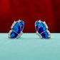 Silver Blue Wing Studs