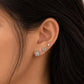 Silver Butterfly & Pearl Stud Earrings Set