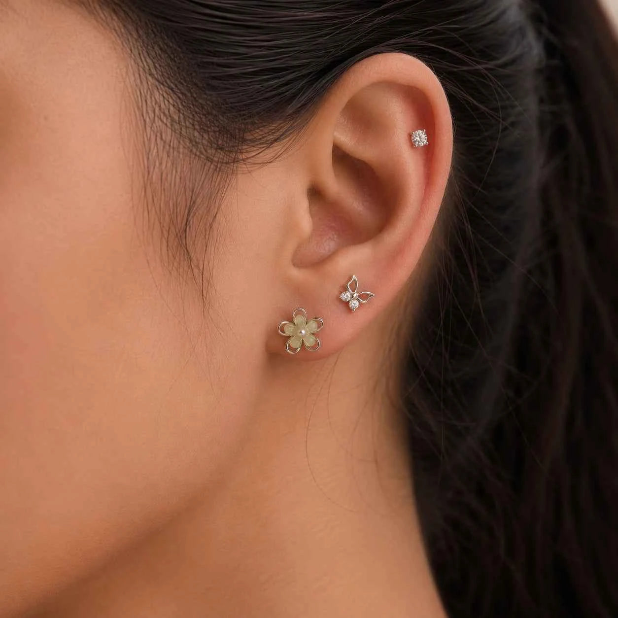 Silver Daisy Side Earring Collection