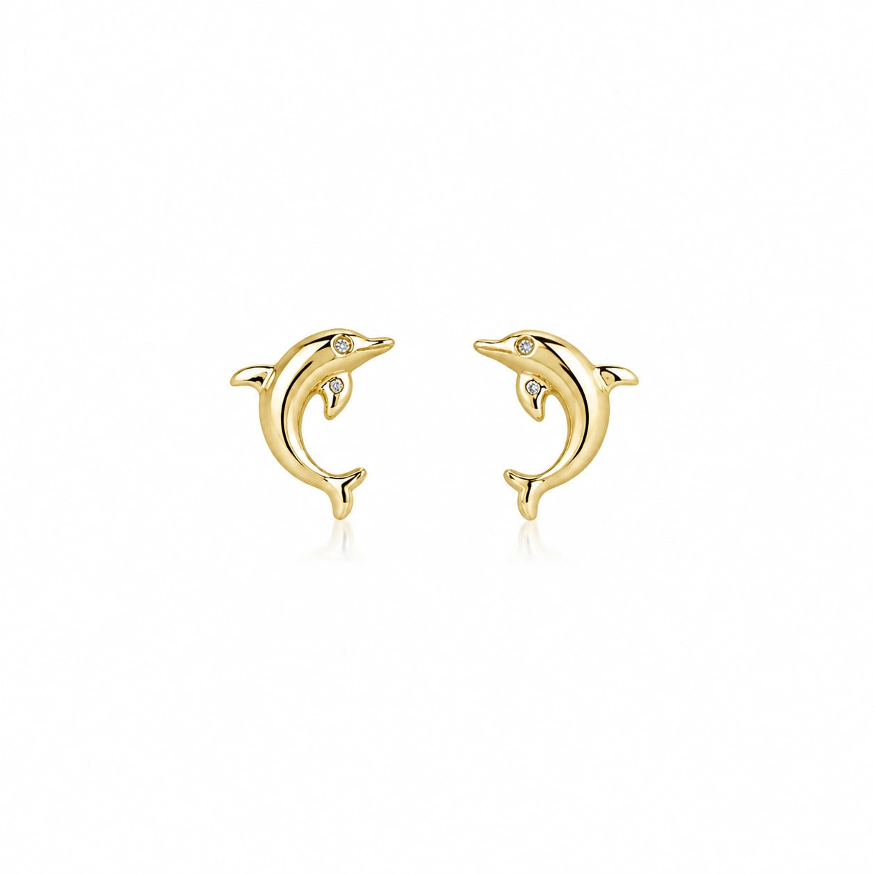 Silver Dolphin Stud Earrings