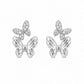 Silver Flutter Duo Butterfly Stud Earrings