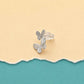Silver Flutter Duo Butterfly Stud Earrings